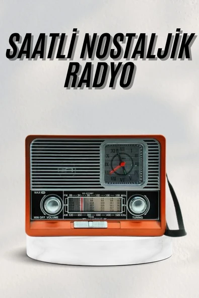 Vintage Nostaljik Radyo AUX USB SD Kart Girişli Şarjlı Bluetooth Bağlantılı ürün görseli 1