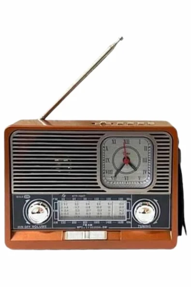 Vintage Nostaljik Radyo AUX USB SD Kart Girişli Şarjlı Bluetooth Bağlantılı - Resim 2