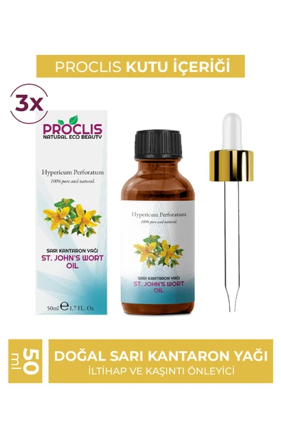 PROCLİS %100 Doğal Sarı Kantaron Yağı 50ml 3 ADET - 3