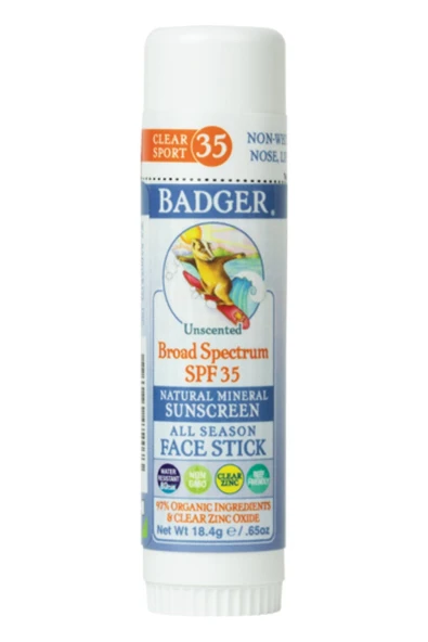 Badger Clear Zinc Unscented Spf 35 Cream Stick 18.4gr ürün görseli 1