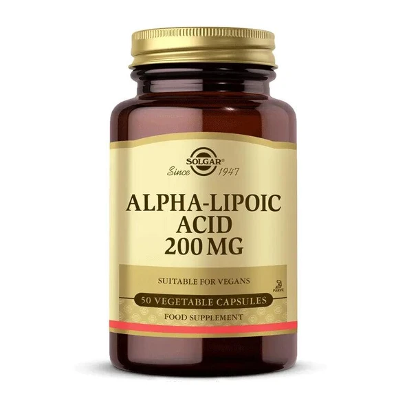 Solgar Alpha Lipoic Acid 200 mg 50 Kapsül - Diş Beyazlatıcı Köpük Hediye ürün görseli 1