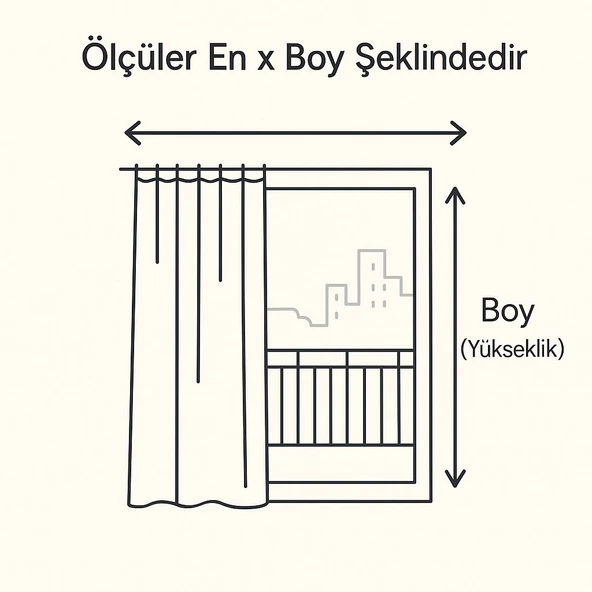 GENCER Home Balkon Perdesi Bağcıklı Ölçü Seçenekli Koyu Gri-Gri - 2
