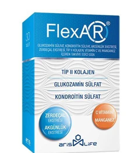 FlexAR Tip 2 Kolajen C Vitamini - Manganez Takviye Edici Gıda 30 Tablet - 1