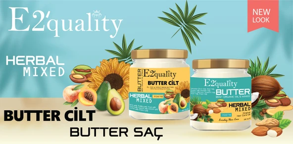 E2'quality Butter Saç Bakım Yağı ve Cilt Bakım Yağı 2li Paket - Resim 2