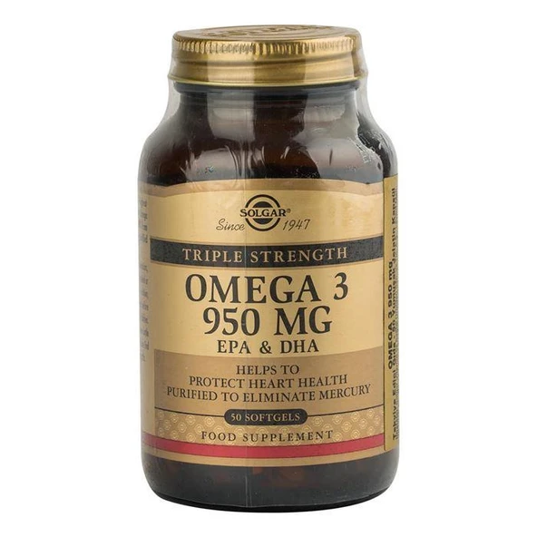 Solgar Omega 3 950 mg 50 Yumuşak Jelatinli Kapsül ürün görseli 1