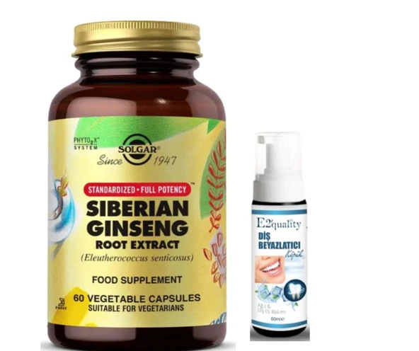 Solgar Siberian Ginseng Root Extract 60 Kapsül - Diş Beyazlatıcı Köpük Hediye ürün görseli 1