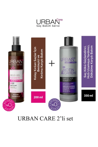 Expert Biotin & Kafein Şampuan 350 ml + Argan Yağı&Keratin Sıvı Saç Bakım Kremi 200 ml ürün görseli 1