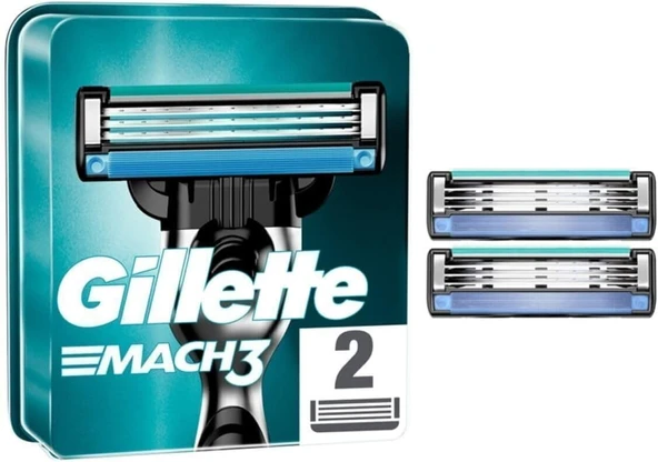 Gillette Mach3 Yedek Erkek Tıraş Bıçağı 2'li - Diş Beyazlatıcı Köpük Hediye ürün görseli 1