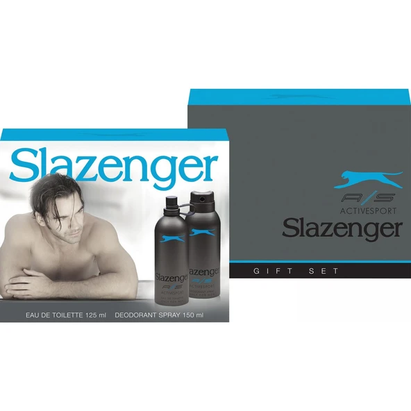 Slazenger Active Sport Parfüm Deodorant Set Erkek Kozmetik Mavi ürün görseli