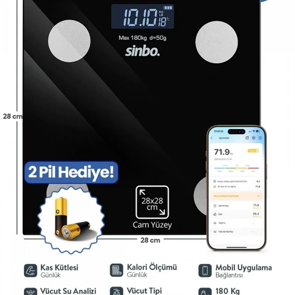 Dijital Bluetooth Telefon Uygulamalı Tartı - 2