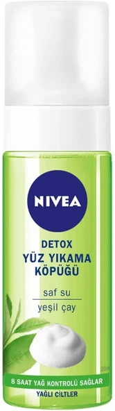 Nivea Detox Yüz Yıkama Köpüğü Yağlı Ciltler,150ml, Yüz Temizleme, Gözenek Arındırıcı, Yeşil Çay ve Antioksidan İçerir