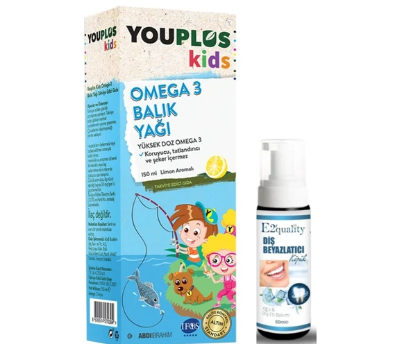 YouPlus Kids Omega 3 150 ml - Diş Beyazlatıcı Köpük Hediye ürün görseli 1