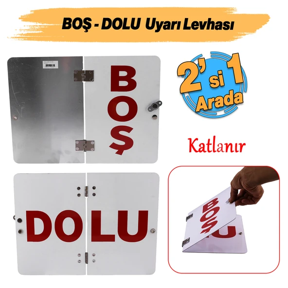 ADR Metal BOŞ- DOLU Uyarı Levhası 40x30 cm Reflektörlü Parlayan Katlanır Uyarı Levha 1 Adet - Resim 3