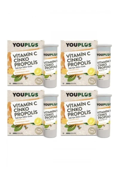Vitamin C Çinko Propolis 20 Efervesan-4 Kutu - 1