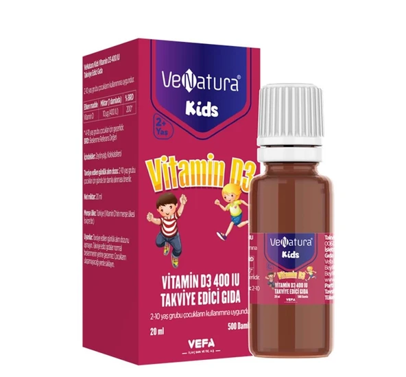 Venatura Kids Vitamin D3 400 IU Damla 20 ml ürün görseli 1