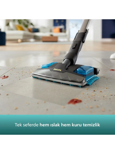 Philips Speedpro Max Aqua Plus Kablosuz Dikey Süpürge, Aqua Başlık, Led Başlık,  XC8349/01 - Resim 2