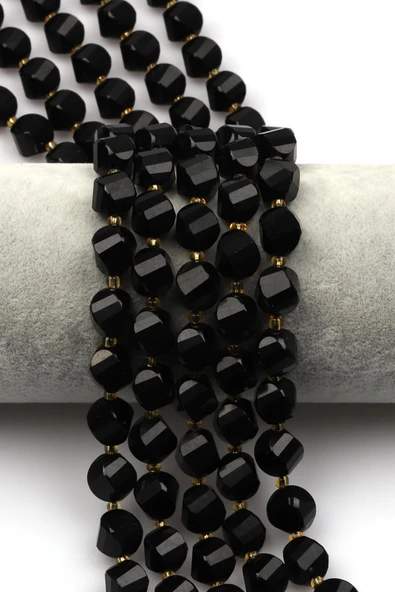 Mavi Renkli Kuvars Doğal Taş Dizi 8 x 9 mm Burgu Kesim ürün görseli