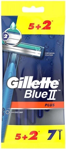 Gillette Blue2 Plus Kullan At Tıraş Bıçağı 7 Adet - Diş Beyazlatıcı Köpük Hediye ürün görseli 1