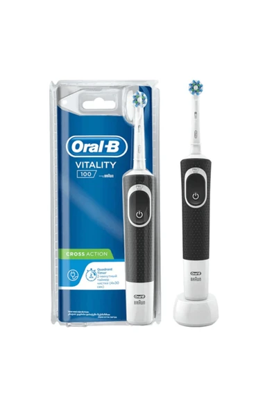 Siyah Vitality 100 Quadrant Timer Şarjlı Diş Fırçası ürün görseli