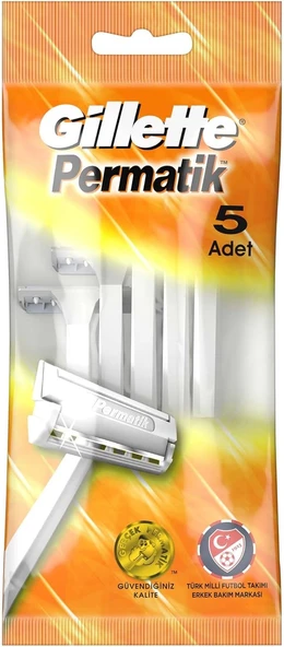 Gillette Permatik Kullan At Erkek Tıraş Bıçağı 5 Adet - Diş Beyazlatıcı Köpük Hediye ürün görseli 1