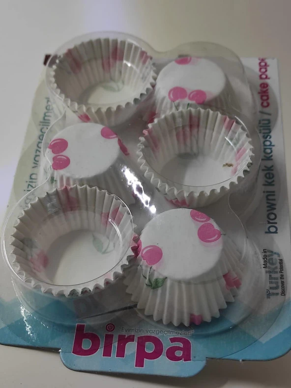 90'lı Browni Mini Kağıt Kek Kapsülü Mini Tart Kek Kapsülü Muffin Ekler Kalıbı Kiraz - 2