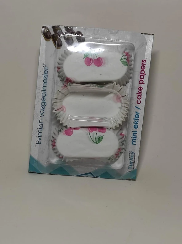 Mini Ekler Kapsülü Kağıt Kek Kapsülü Mini Tart Kek Kapsülü Muffin Ekler Kalıbı Kiraz - 4