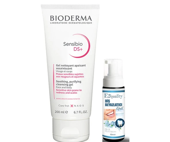 Bioderma Sensibio DS+ Foaming Cilt Temizleme Jeli 200 ml- Diş Beyazlatıcı Köpük Hediye ürün görseli 1