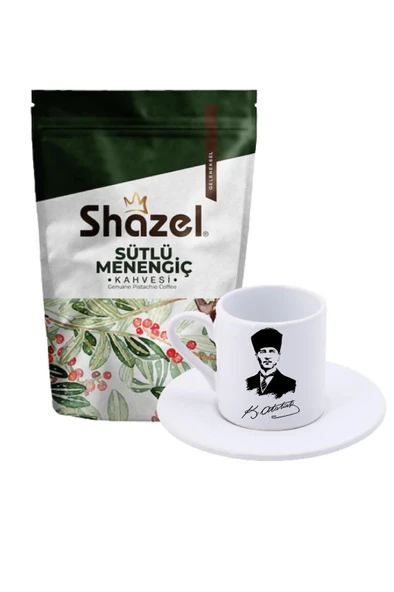 Shazel Sütlü Menengiç Kahvesi 200 gr. + Kemal Atatürk İmzalı  Türk Kahvesi Fincanı ürün görseli 1