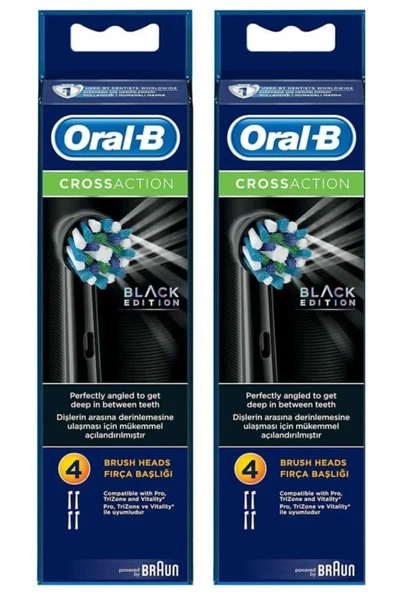 Oral-B Diş Fırçası Yedek Başlığı Cross Action Siyah 4 Lü - 2 Adet - 1