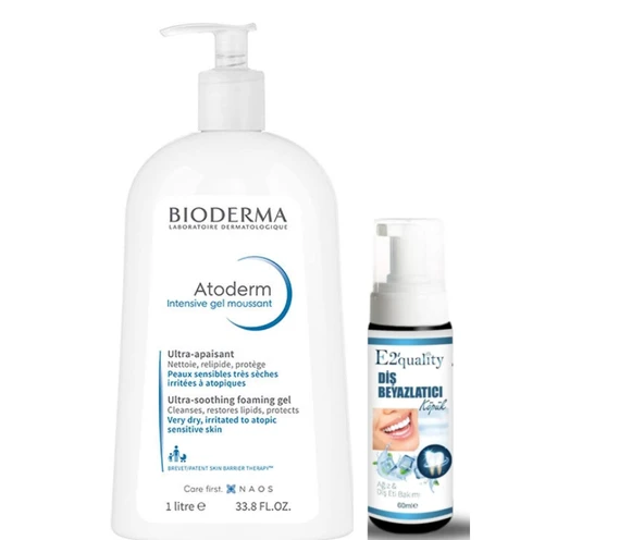 Bioderma Atoderm Intensive Temizleme Jeli 1 Litre- Diş Beyazlatıcı Köpük Hediye ürün görseli 1