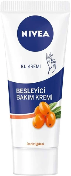 Nivea Besleyici Bakım El Kremi, Deniz İğdesi ve E Vitamini, 75 ml ürün görseli 1