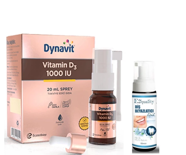 Eczacıbaşı Dynavit Vitamin D3 1000 IU Takviye Edici Gıda Sprey 20 ml - Diş Beyazlatıcı Köpük Hediye ürün görseli 1