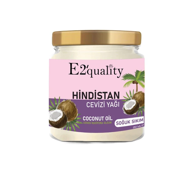 E2'quality Saf Hindistan Cevizi Yağı Soğuk Sıkım 210 ML