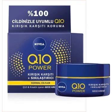 Nivea Q10 Power 50 ml Kırışık Karşıtı Gece Kremi - Diş Beyazlatıcı Köpük Hediye