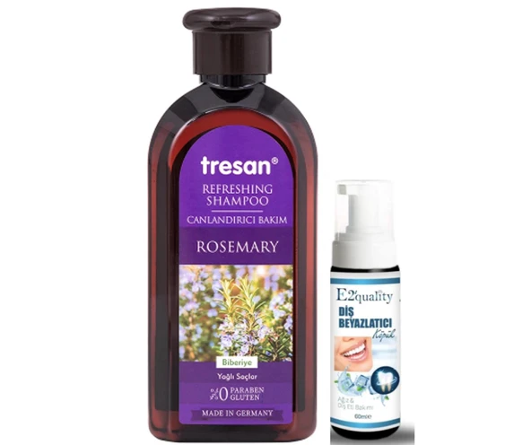 Tresan Biberiye Özlü Canlandırıcı Bakım Şampuanı 300 ml- Diş Beyazlatıcı Köpük Hediye ürün görseli 1
