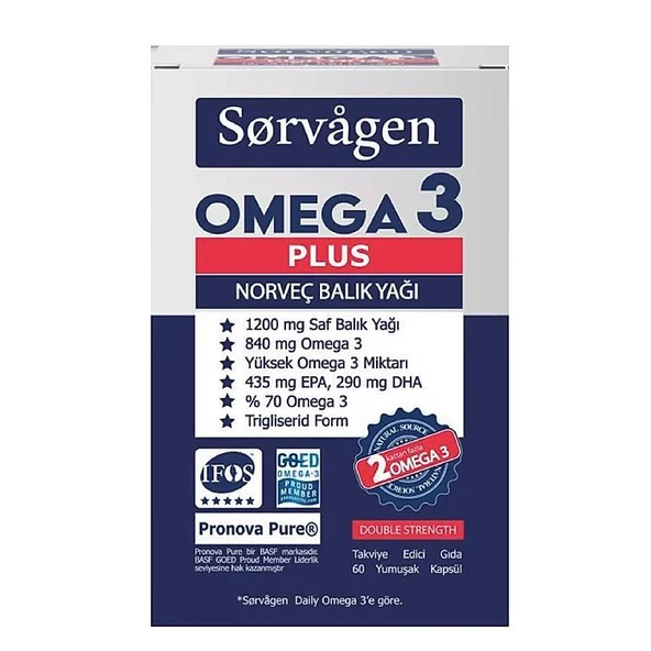 Sorvagen Omega 3 Plus Norveç Balık Yağı 60 Kapsül ürün görseli