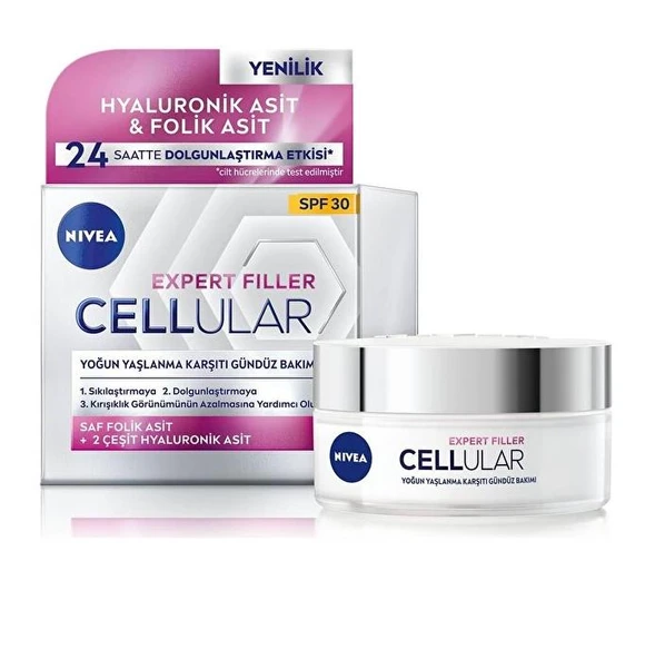 Nivea  Cellular Expert Filler Yoğun Yaşlanma Karşıtı  Gündüz Yüz Bakım Kremi, SPF 30 50 ml ürün görseli 1