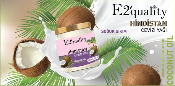 E2'quality Saf Hindistan Cevizi Yağı Soğuk Sıkım 210 ML - 2