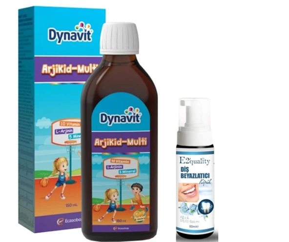 Eczacıbaşı Dynavit Arjikid-Multi Sıvı Takviye Edici Gıda 150 ml - Diş Beyazlatıcı Köpük Hediye ürün görseli 1