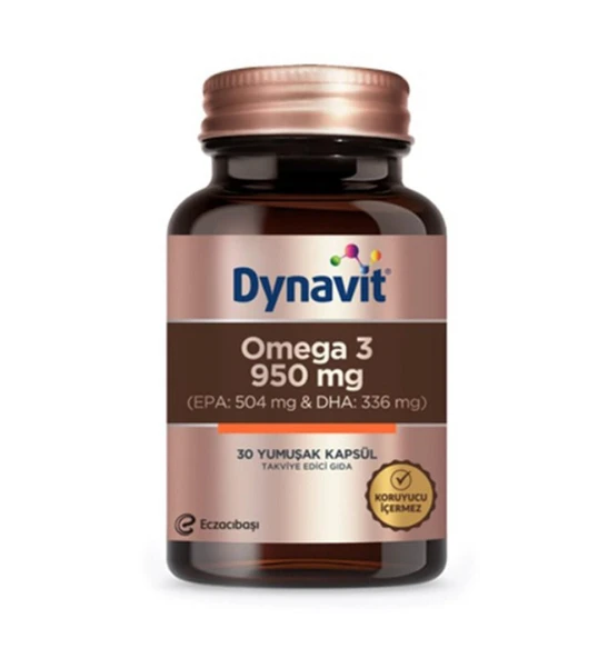 Dynavit Omega 3 950 mg Takviye Edici Gıda 30 Yumuşak Kapsül ürün görseli