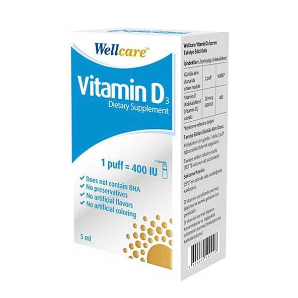 Wellcare Vitamin D3 İçeren Diyet Takviyesi 5 ml 1 Fıs 400 IU ürün görseli