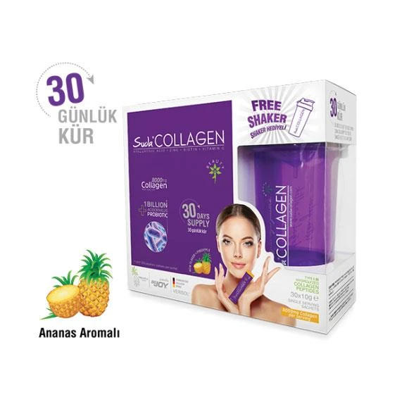 Suda Collagen Takviye Edici Gıda Ananas Aromalı 30 x 10 gr - Toz Saşe ürün görseli
