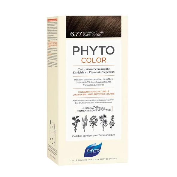 Phyto Phytocolor Bitkisel Saç Boyası - 6.77 Cappuccino Kahve ürün görseli
