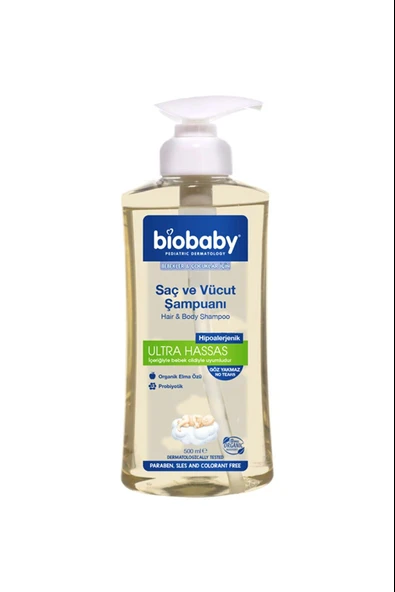 Biobaby Bebek Şampuanı (Saç ve Vücut) 500ml ürün görseli 1