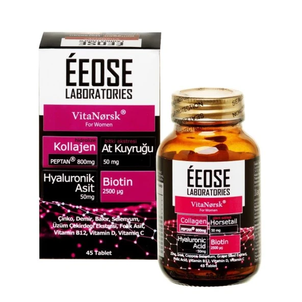 Eeose Collagen 45 Tablet (Kadınlar İçin) Kollajen + Hyaluronik Asit + Atkuyruğu + Biotin + C Vitamini ürün görseli
