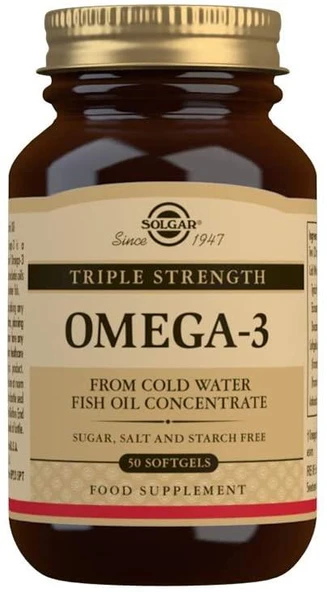 SOLGAR OMEGA 3 950 MG EPA + DHA 50 SOFTJEL ürün görseli