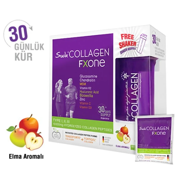 Suda Collagen Fxone Takviye Edici Gıda Elma Aromalı 30 x 13 gr - Toz Saşe ürün görseli