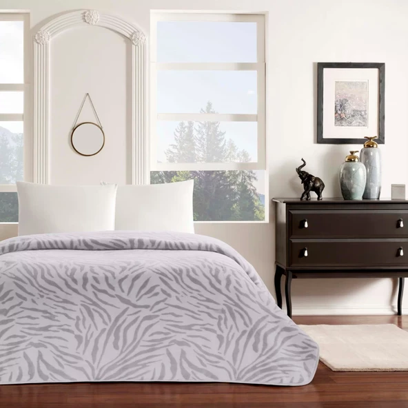 TAÇ ZOE POLYESTER BATTANİYE ÇİFT KİŞİLİK GRİ ürün görseli