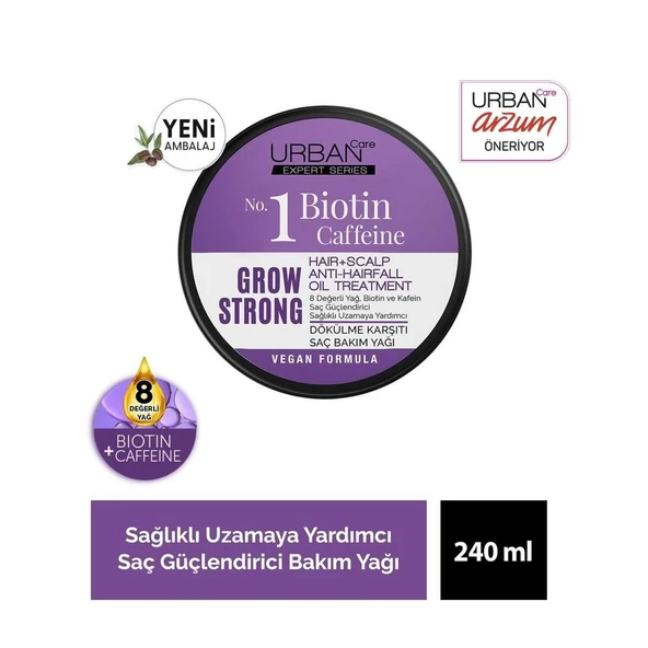 Expert Biotin Ve Kafein Grow Strong Saç Güçlendirici Bakım Yağı-vegan-240ml ürün görseli
