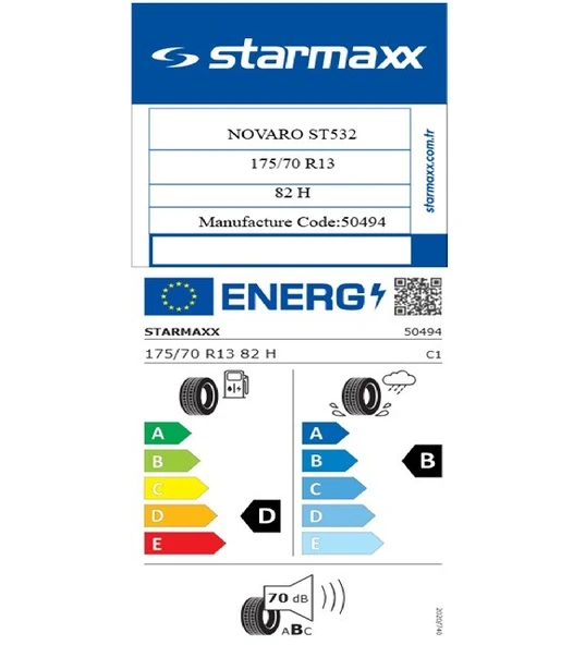 Starmaxx 175/70 R13 TL 82H NOVARO ST532 Oto Yaz Lastiği (Üretim Tarihi:2025) - Resim 2